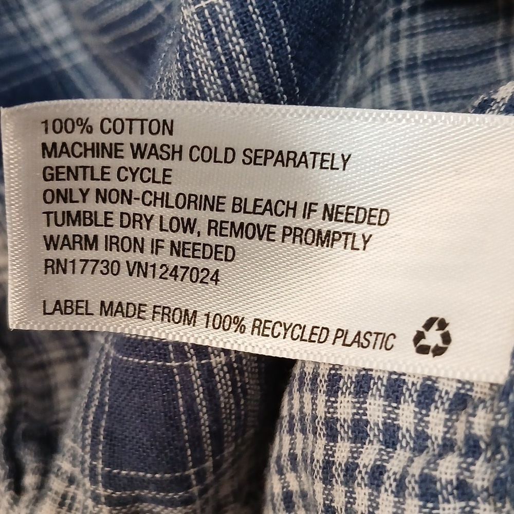 Goodfellow & Co Blue Plaid Long Sleeve Button Down Shirt Men's Size XL - Picture 4 of 5